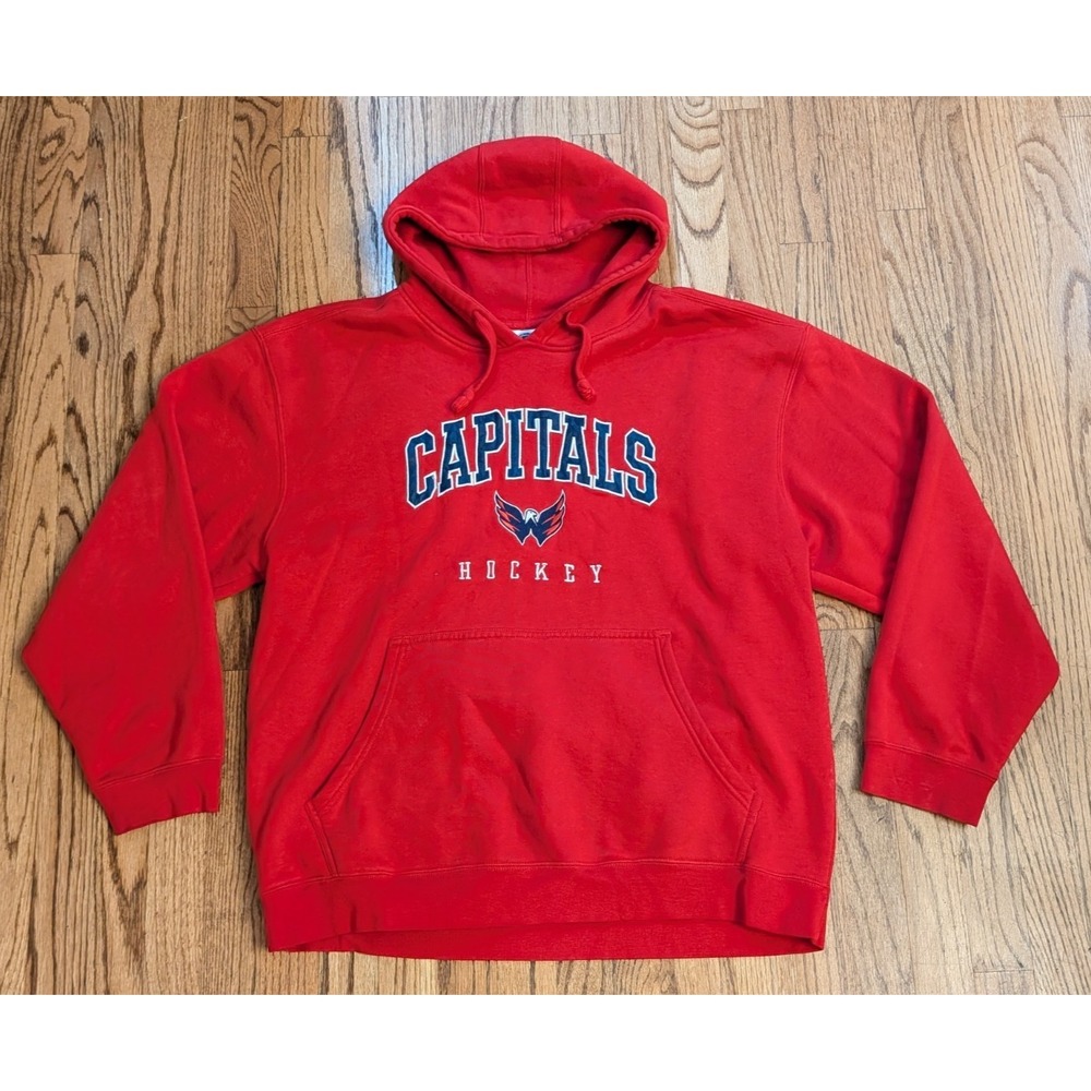 Washington Capitals NHL Hockey Hoodie Pullover Heavy Sweatshirt Red Men's XL